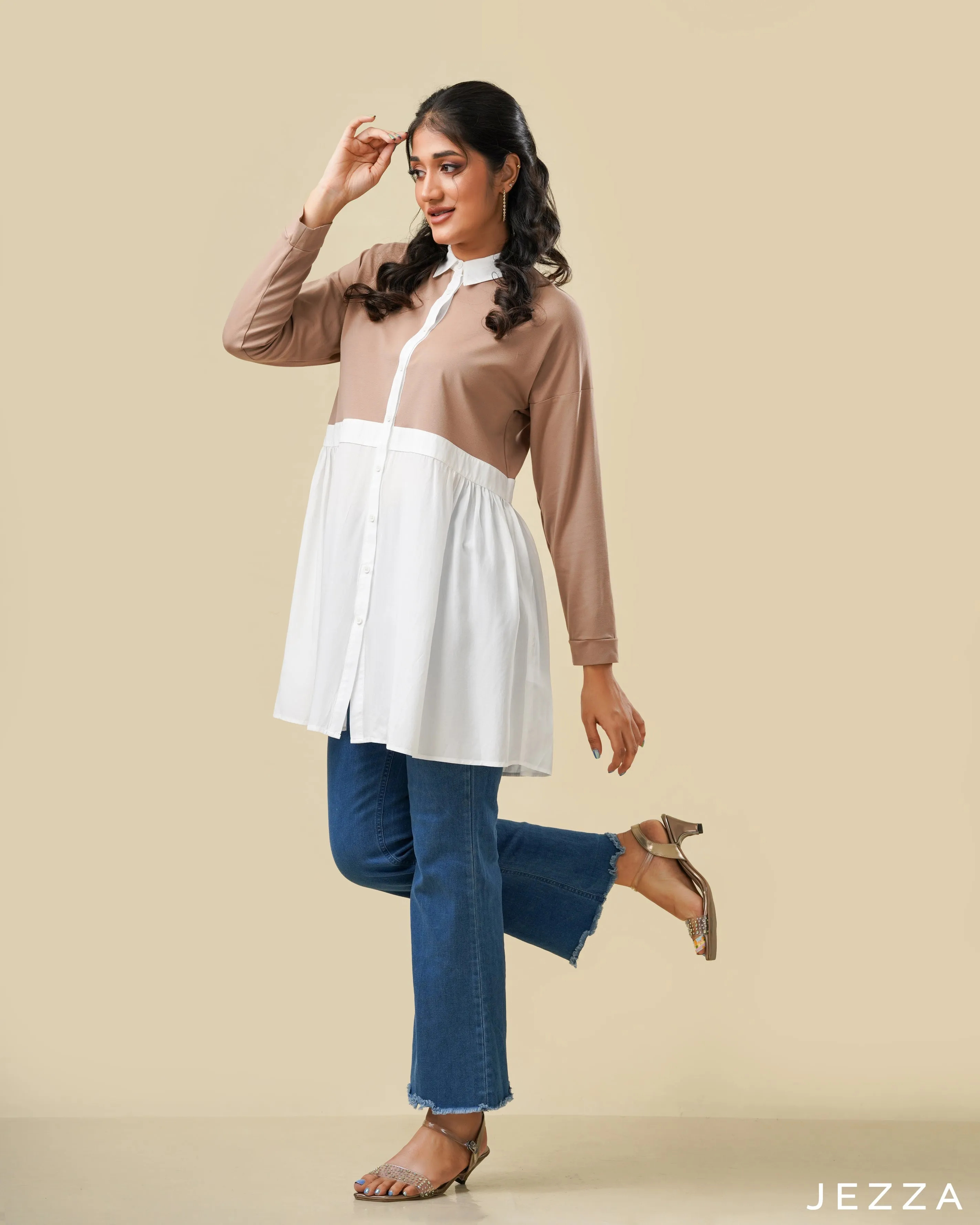 Above Knee Color Block Top 55502