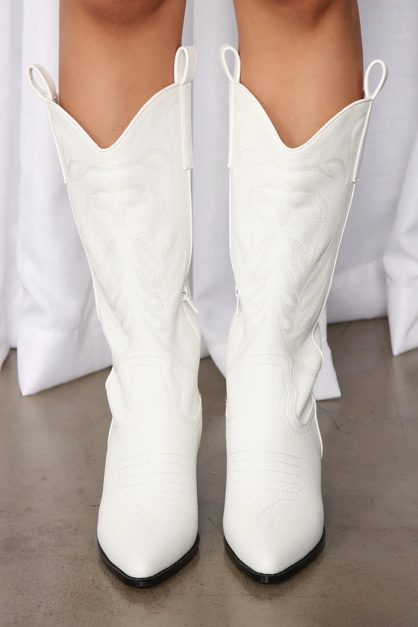 Along For The Ride Knee High Boots - White