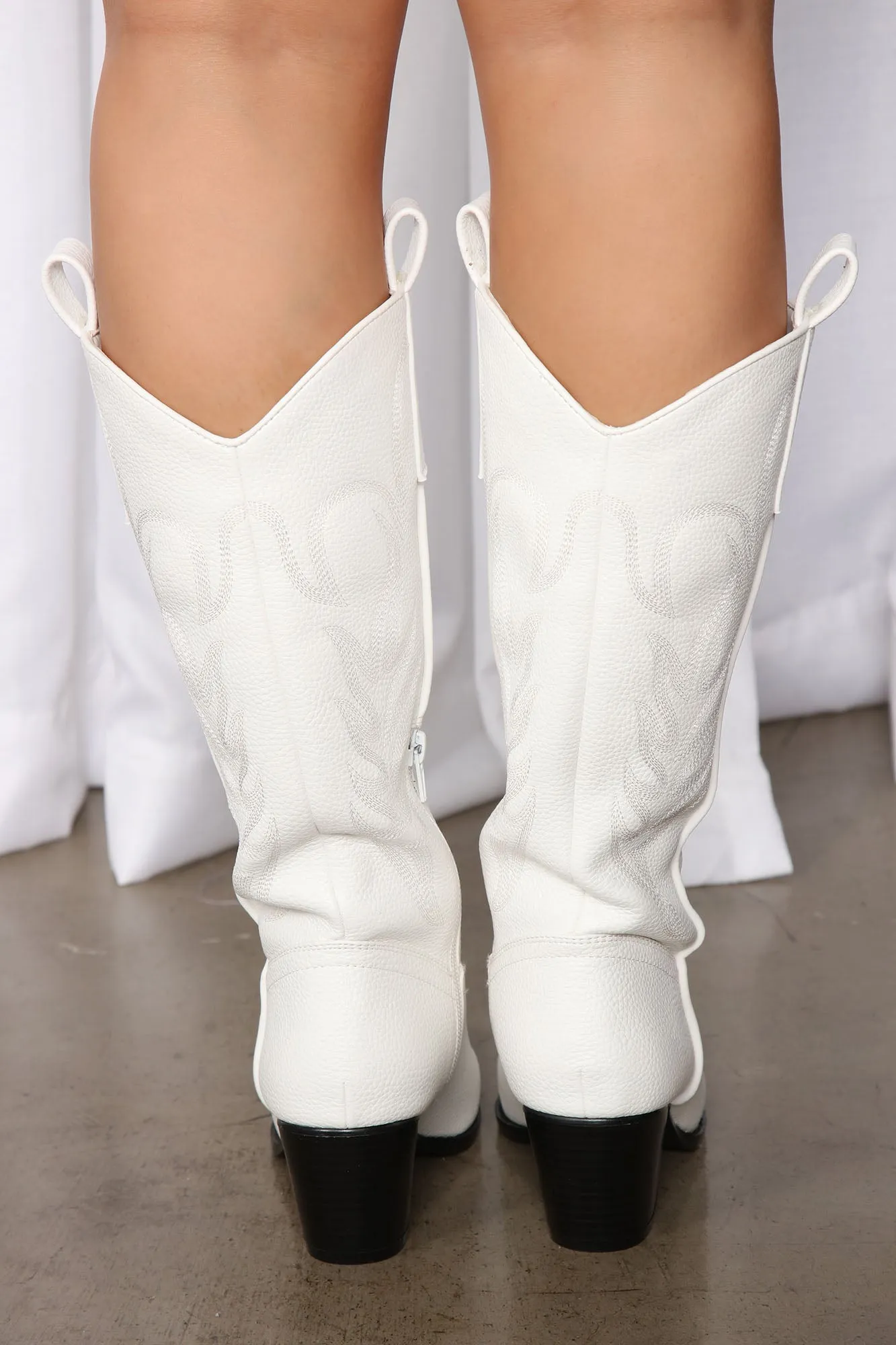 Along For The Ride Knee High Boots - White