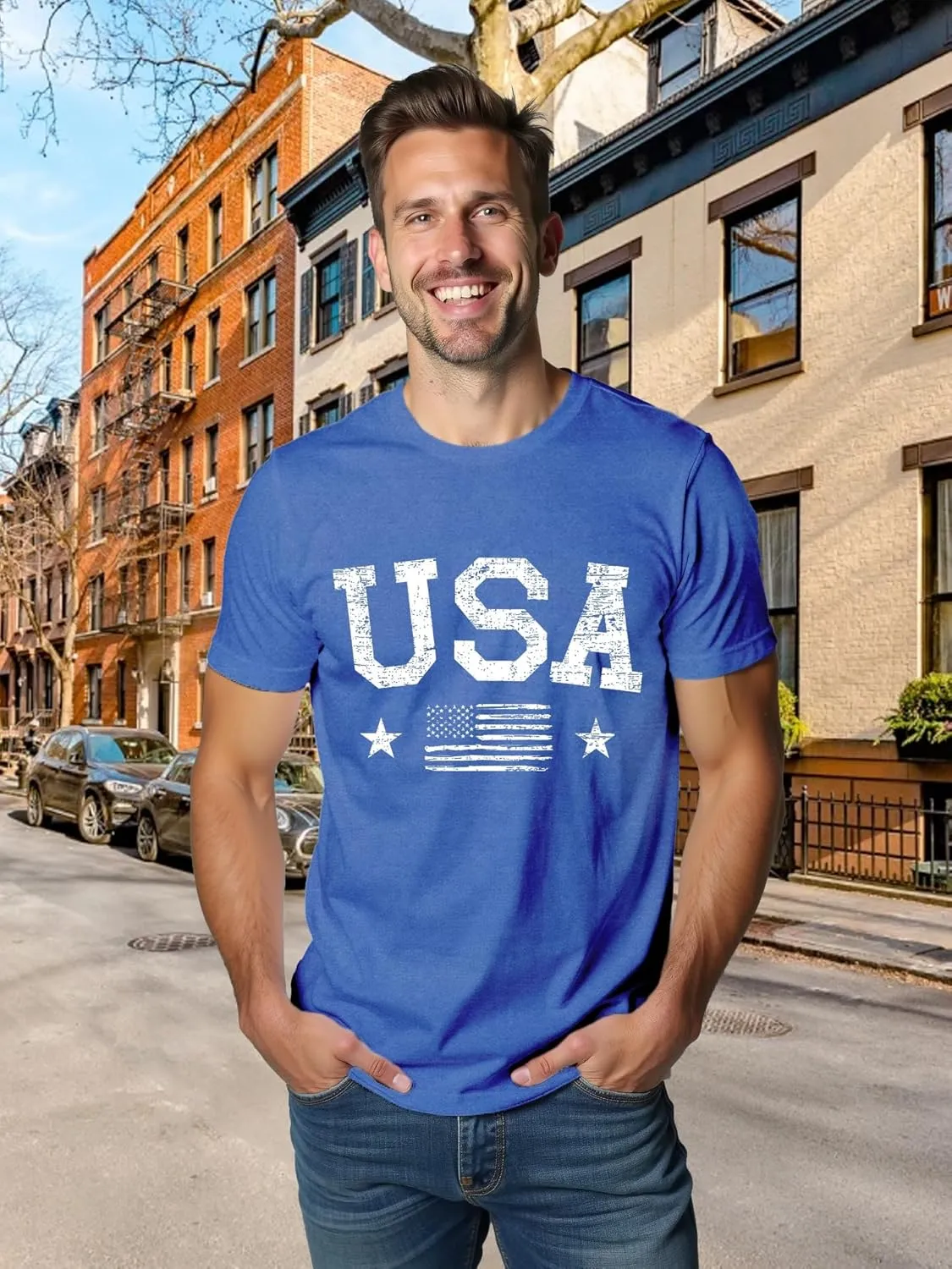 American Flag Shirts for Men USA 4th of July T-Shirt Memorial Day Patriotic Tee Tops