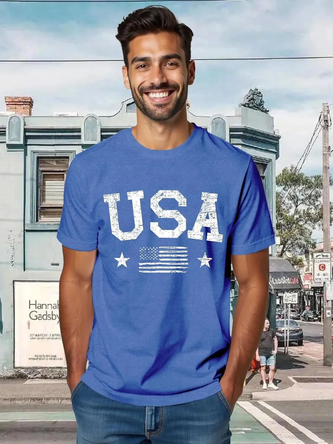 American Flag Shirts for Men USA 4th of July T-Shirt Memorial Day Patriotic Tee Tops