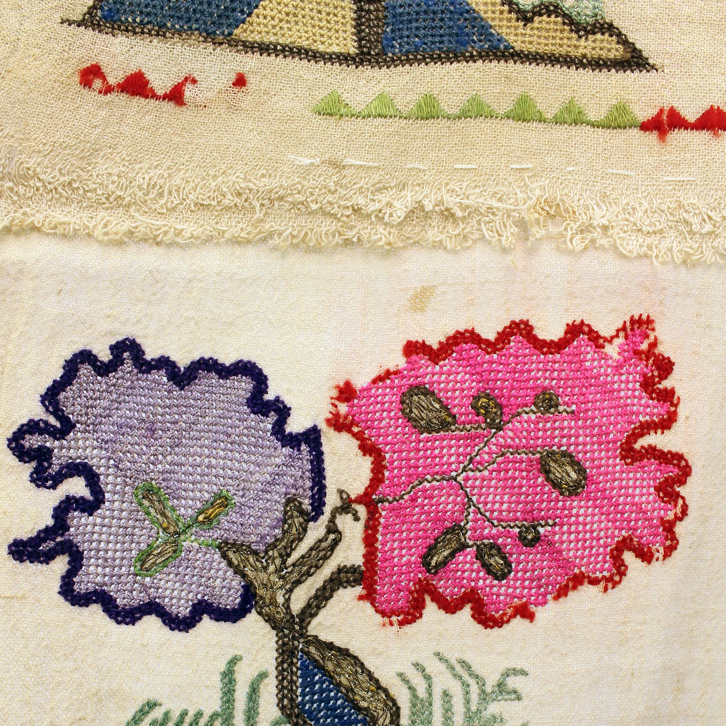 Antique Ottoman Embroidered Yaglik Napkin or Waist Sash