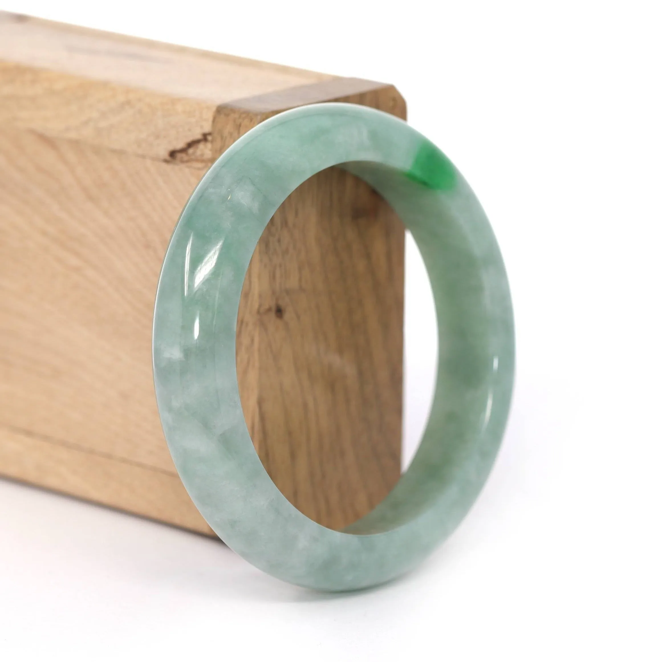 Baikalla "Classic Bangle" Deep Green Natural Burmese Jadeite Jade Bangle ( 55.06mm )#435
