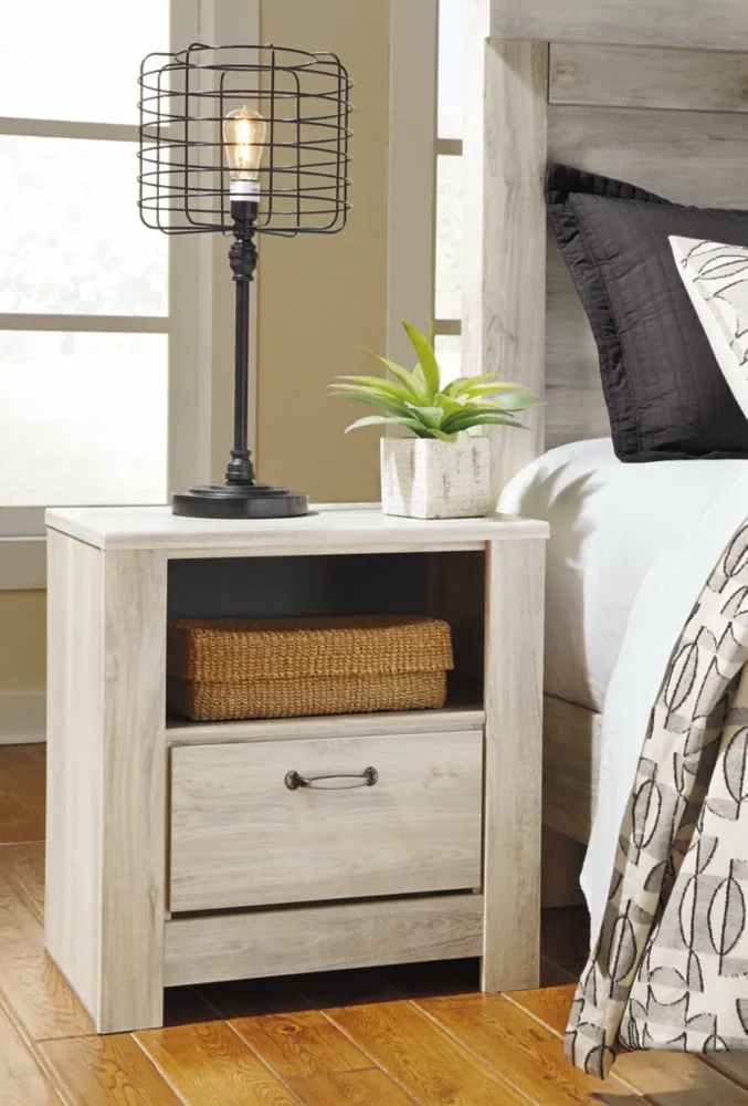 Bellaby King Panel Bed with Mirrored Dresser and 2 Nightstands