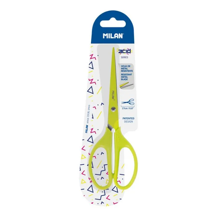 Blister pack Acid yellow office scissors 17 cm