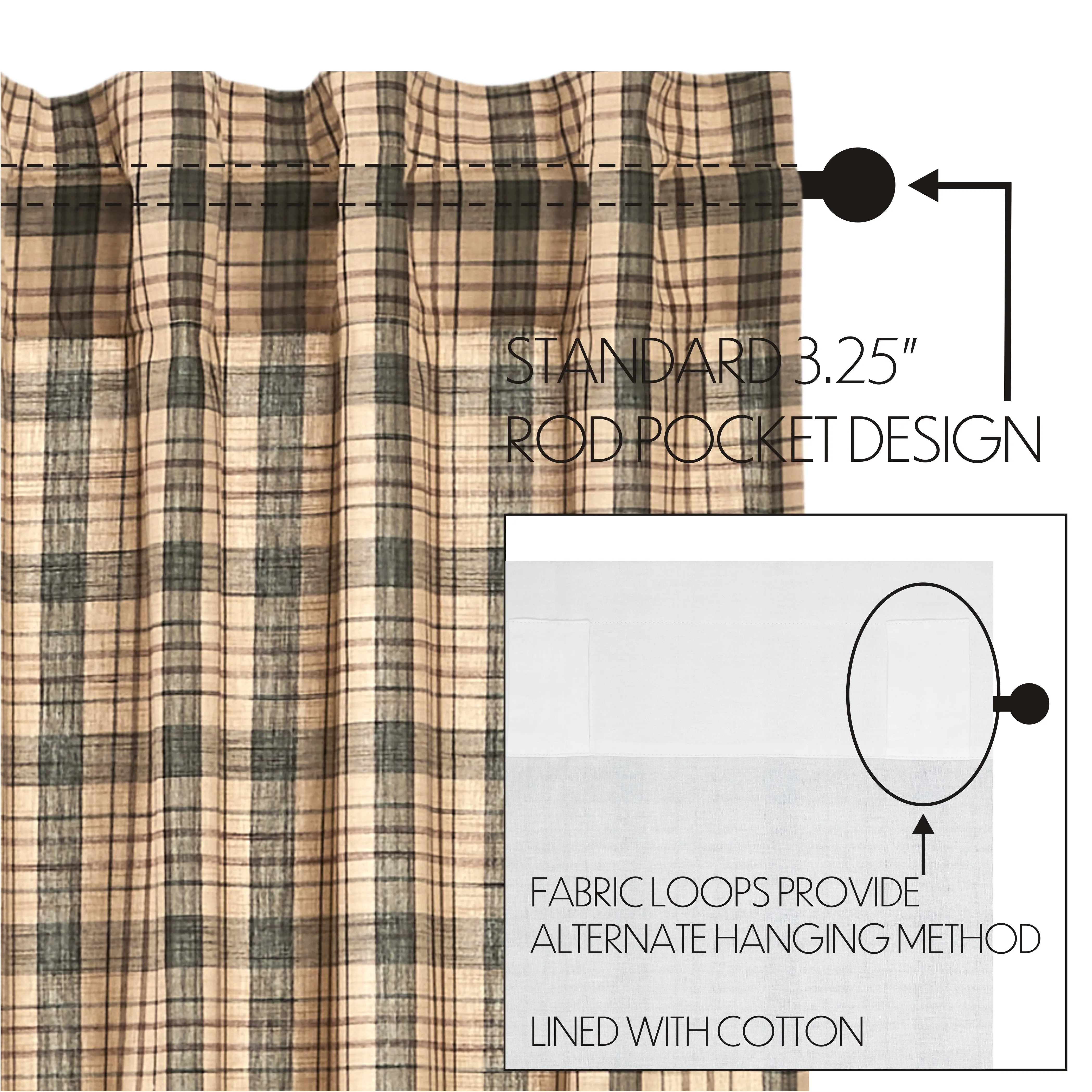 Cider Mill Plaid Prairie Panel Set of 2