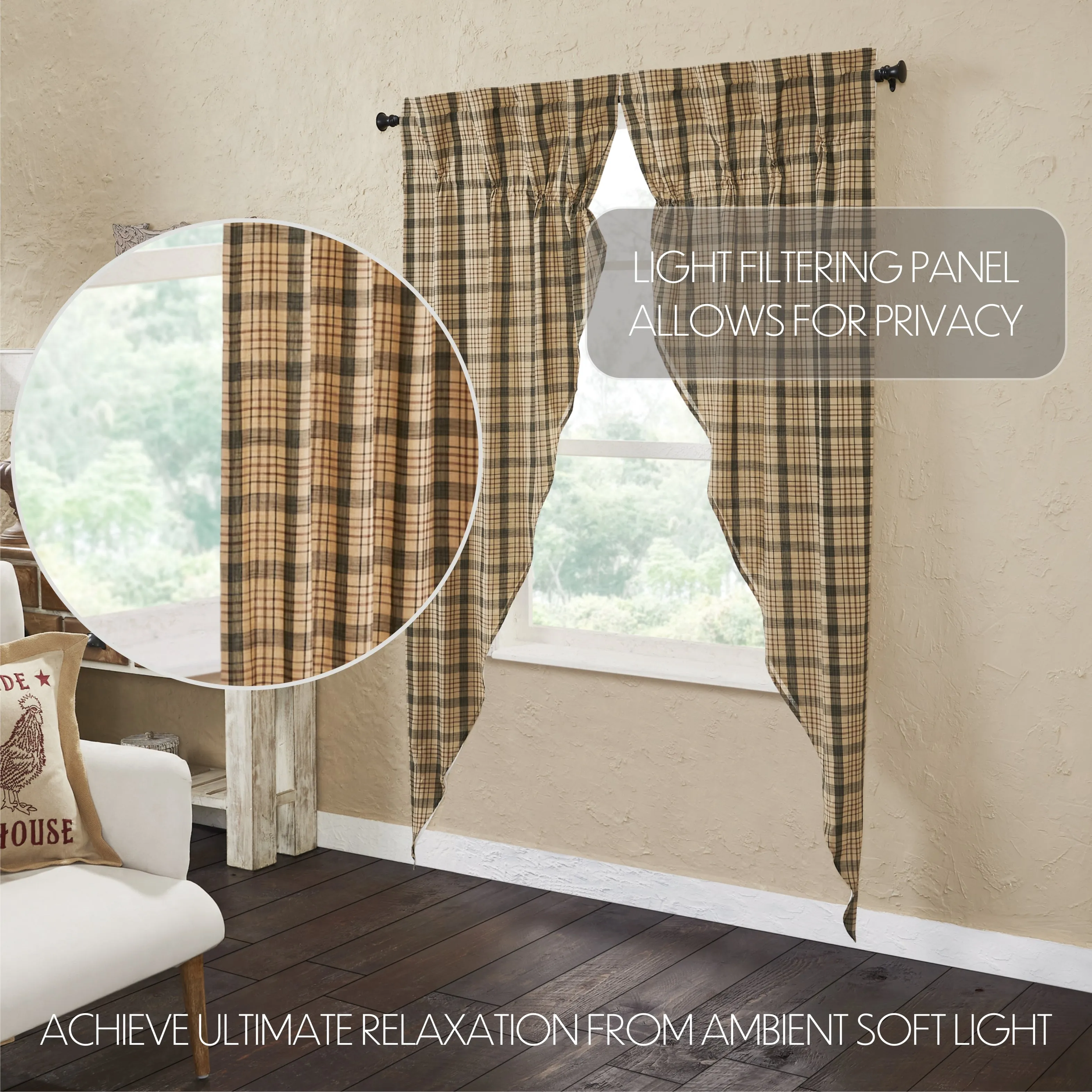 Cider Mill Plaid Prairie Panel Set of 2