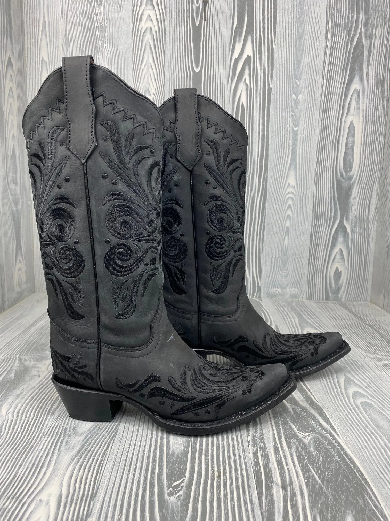 Circle G Women's Black Filigree Western Boots-L5433