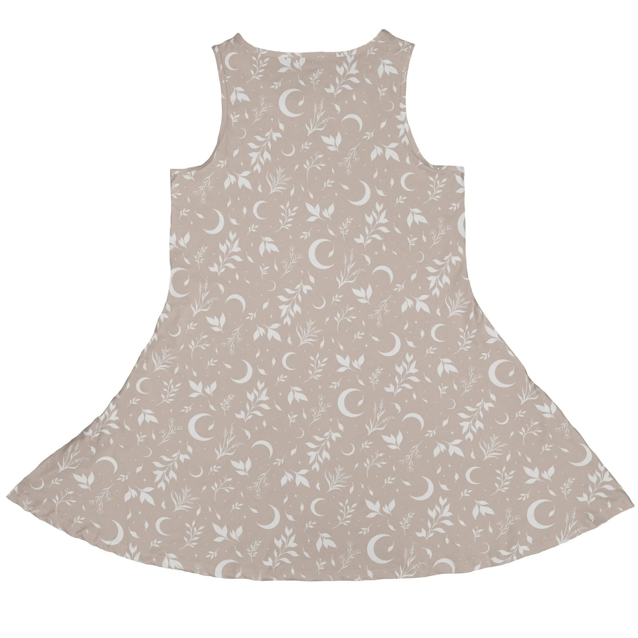 Episodic Crescent Moon Garden Biege Dress