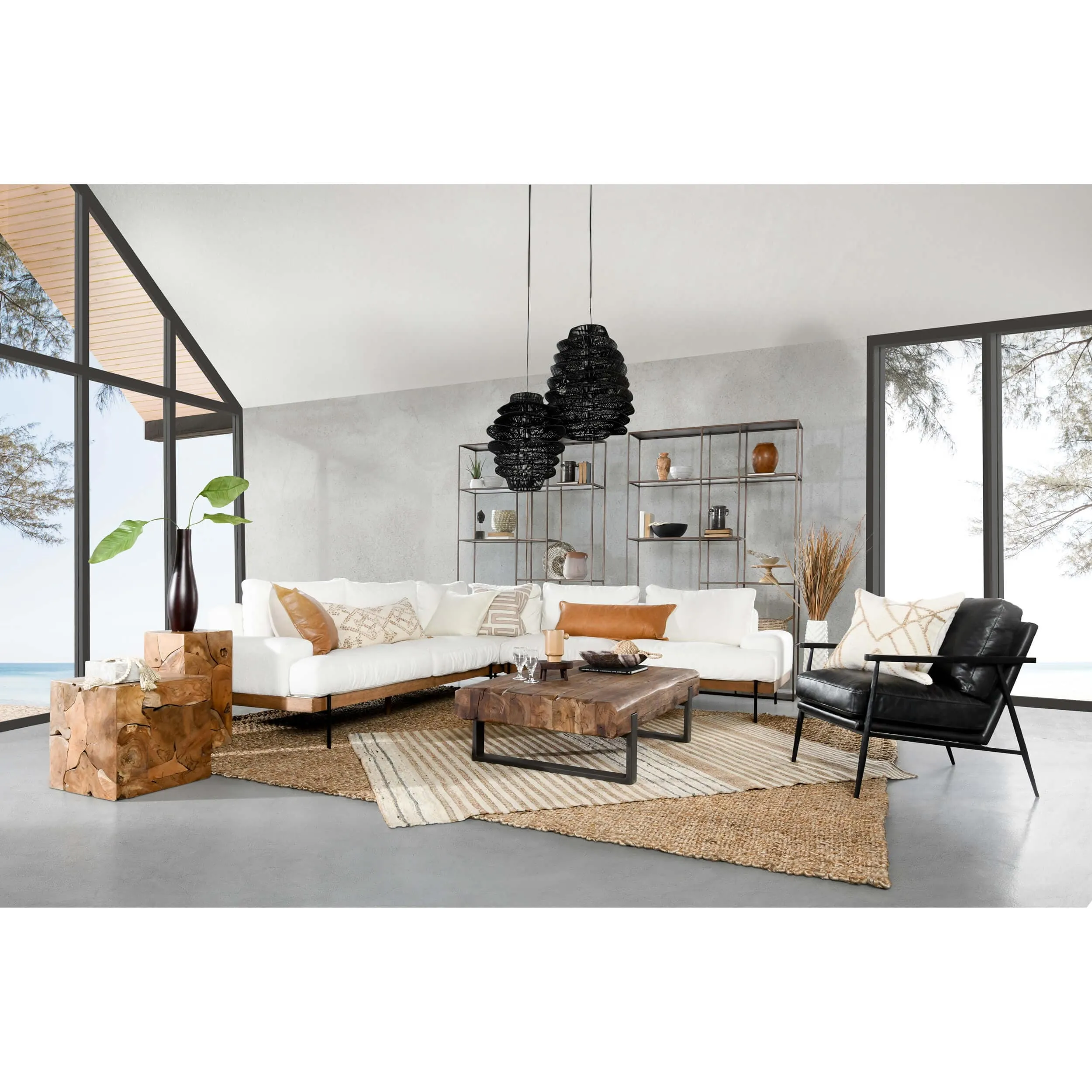 Faro Sectional, White