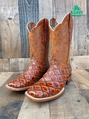 FISH COGNAC | MEN SQUARE TOE WESTERN COWBOY BOOTS