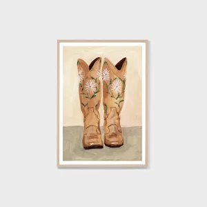 Floral Boots Sand