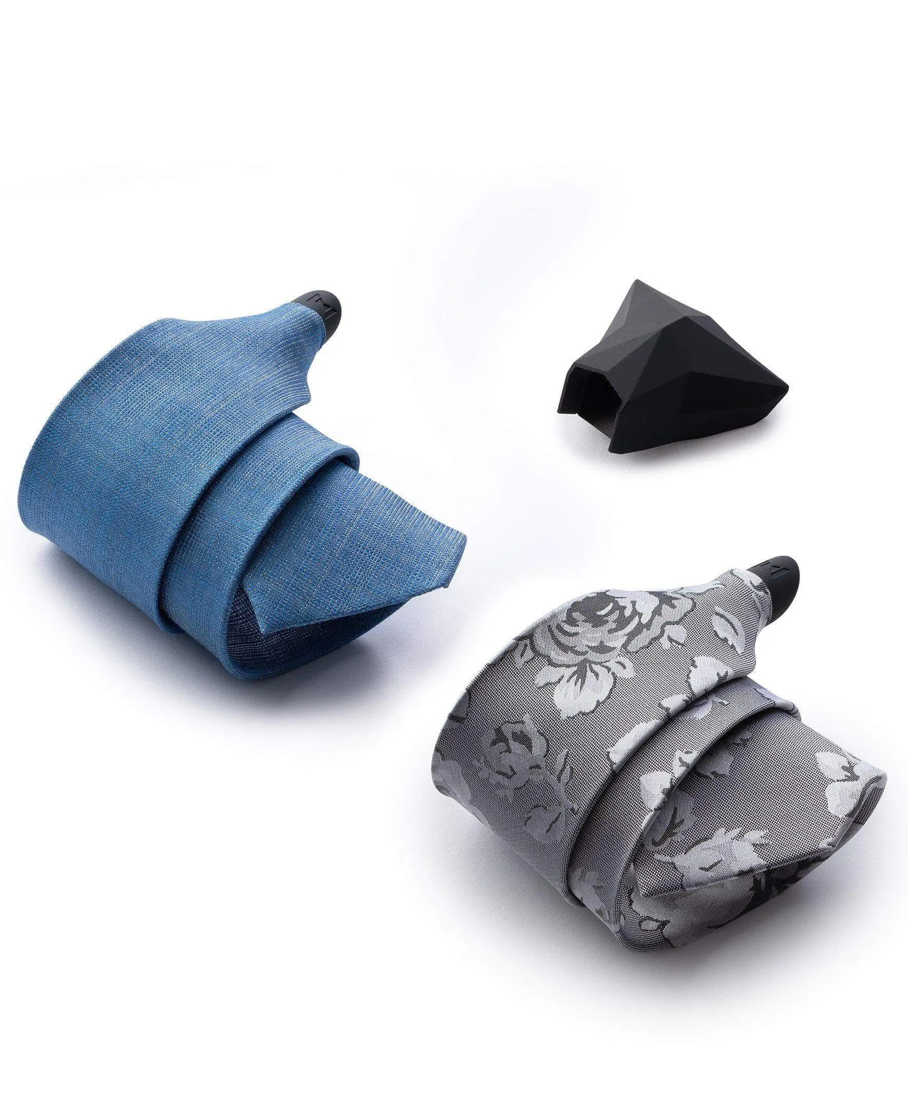 Grey Silk Floral & Blue Silk Floral - 2 TIE SET