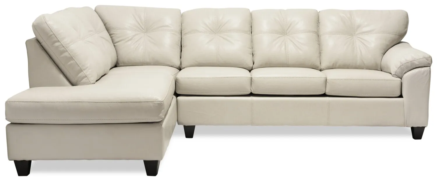 Irene 2-Piece Leath-Aire Left-Facing Sectional - Beige
