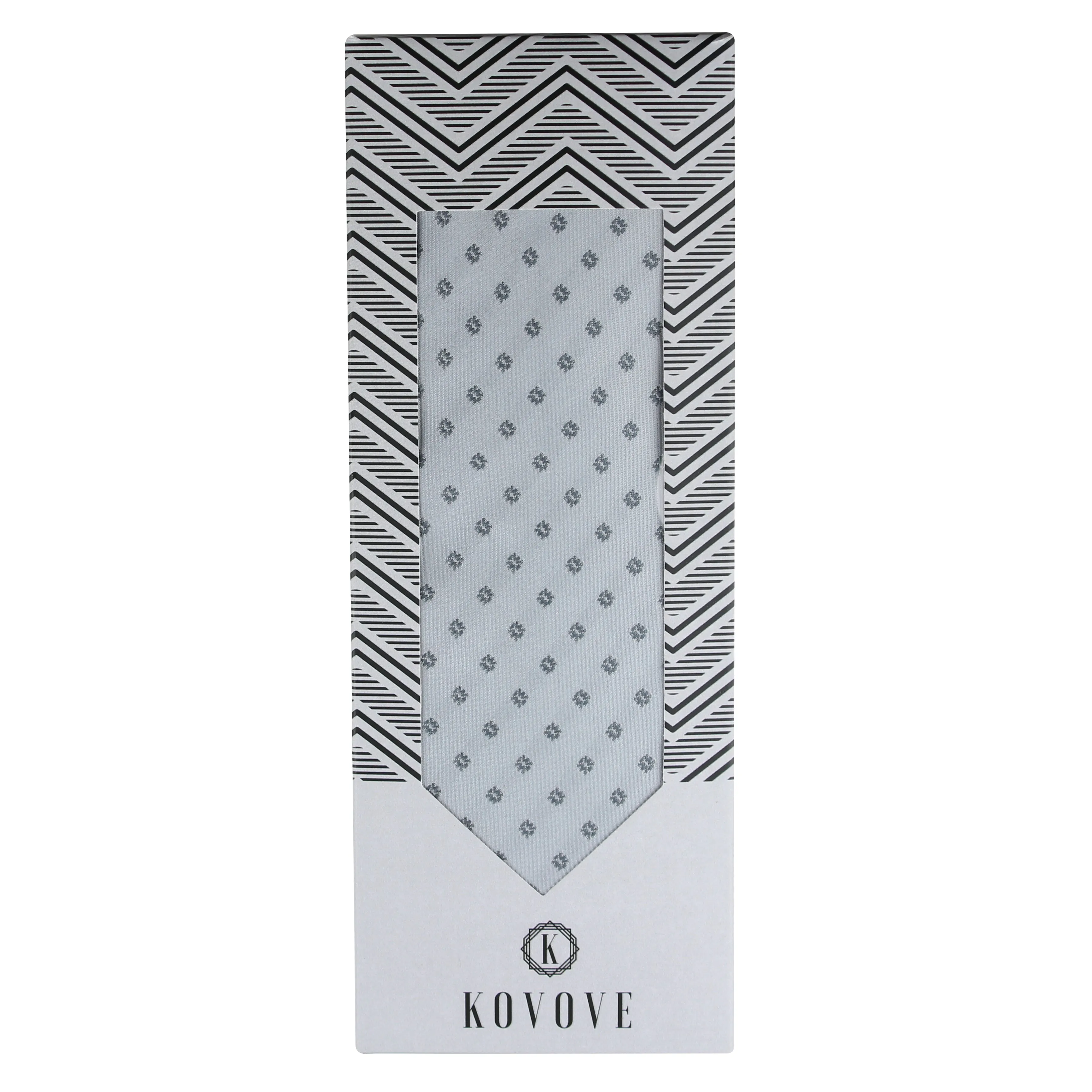 Kovove The Abstract Polka Fusion Grey Necktie For Men