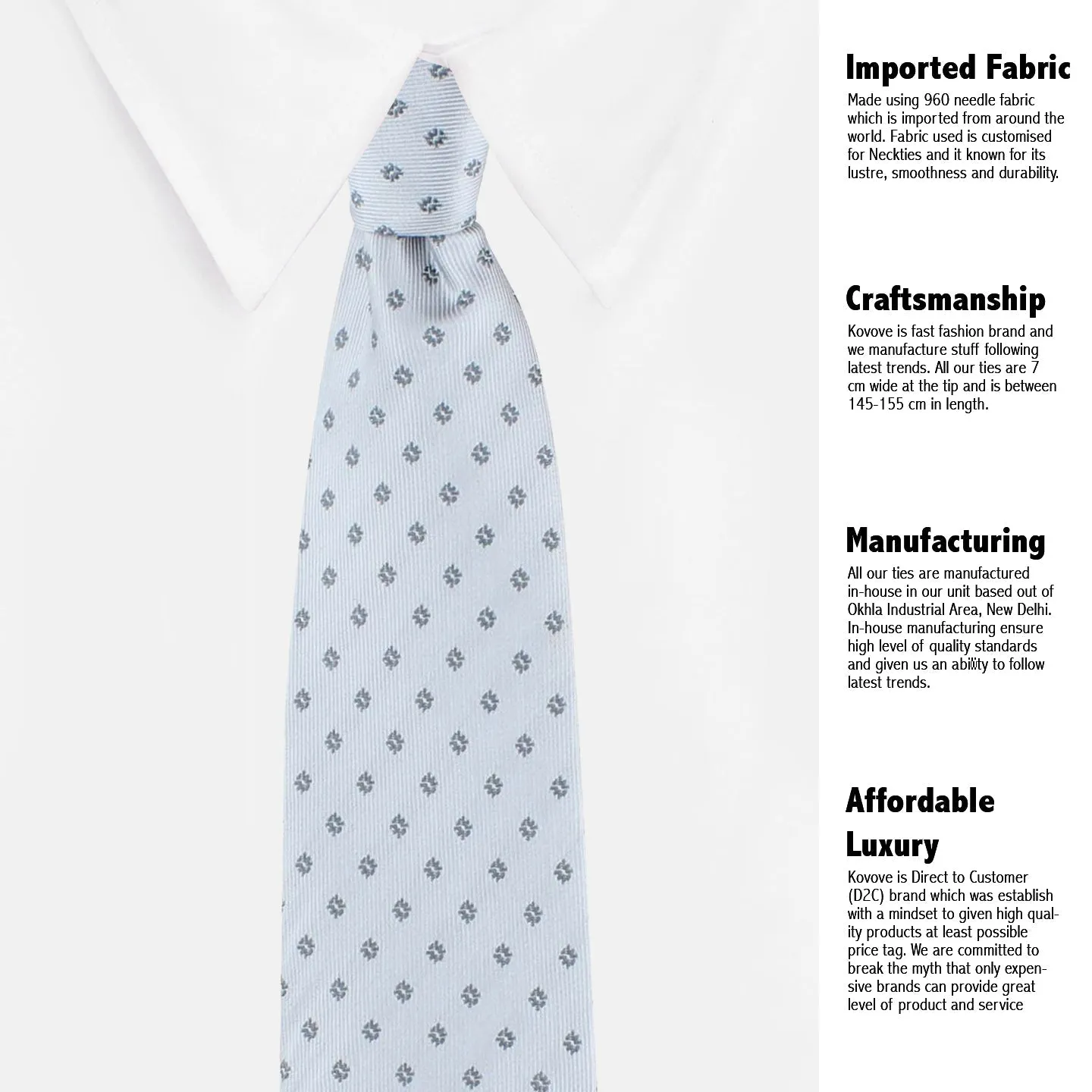 Kovove The Abstract Polka Fusion Grey Necktie For Men