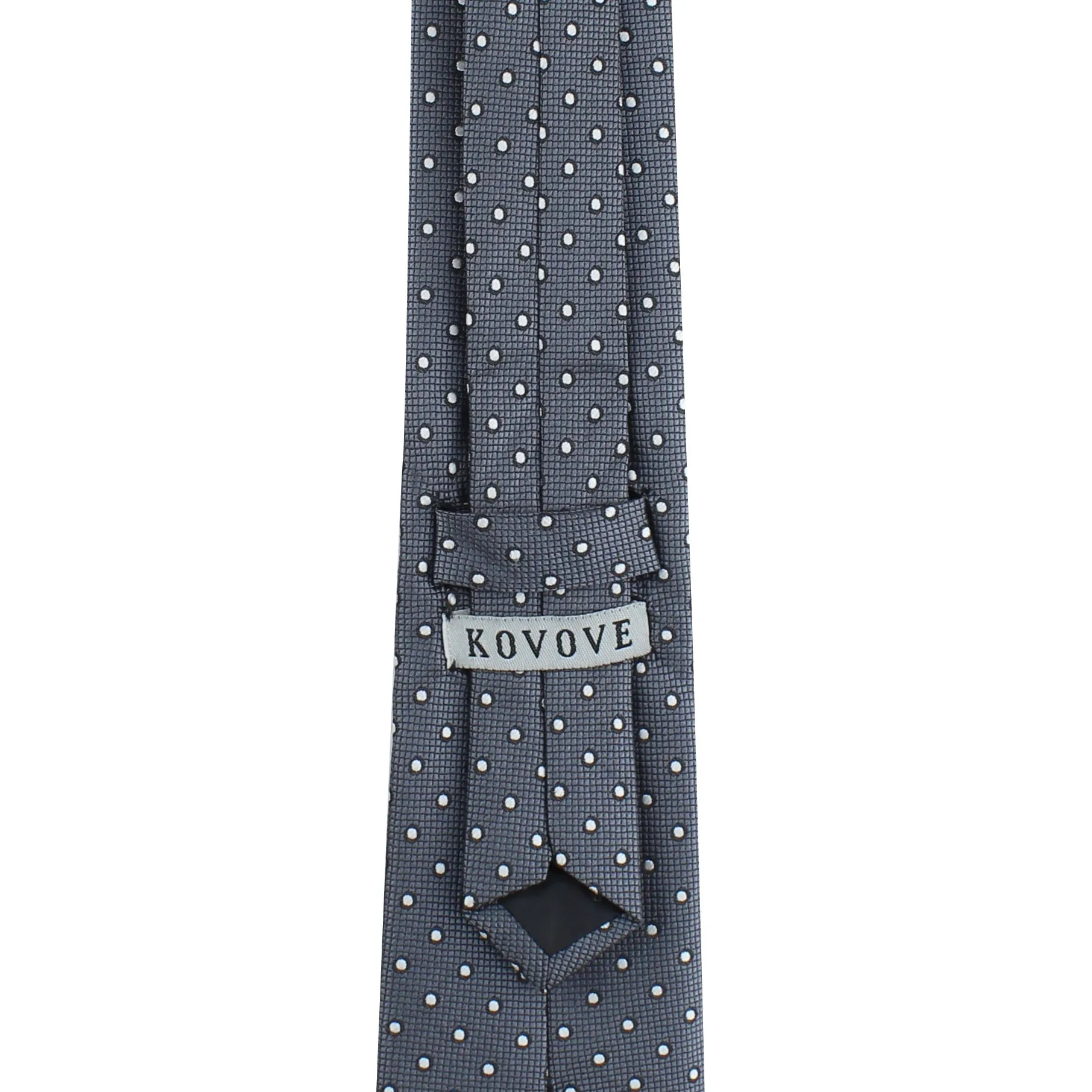 Kovove The Enchanting Polka Dot Dark Grey Necktie For Men