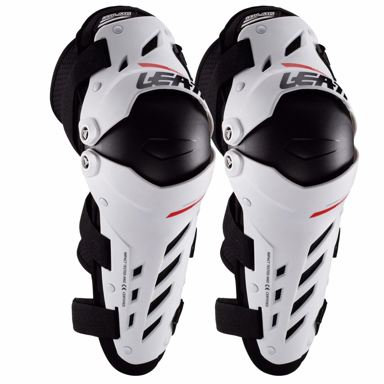 Leatt Dual Axis Knee Guards - White Black