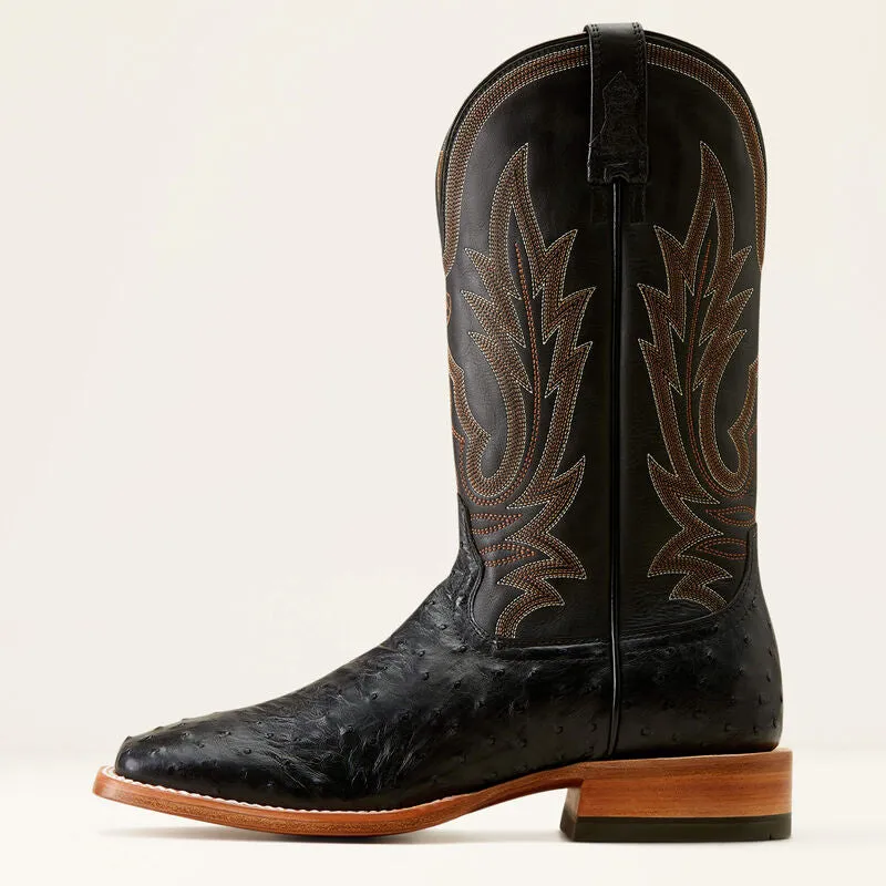 Mens Ariat Showboat Cowboy Boot - Black Full Quill/Ancient Black