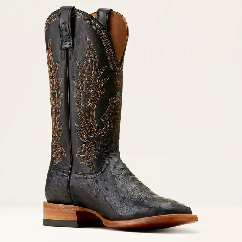 Mens Ariat Showboat Cowboy Boot - Black Full Quill/Ancient Black