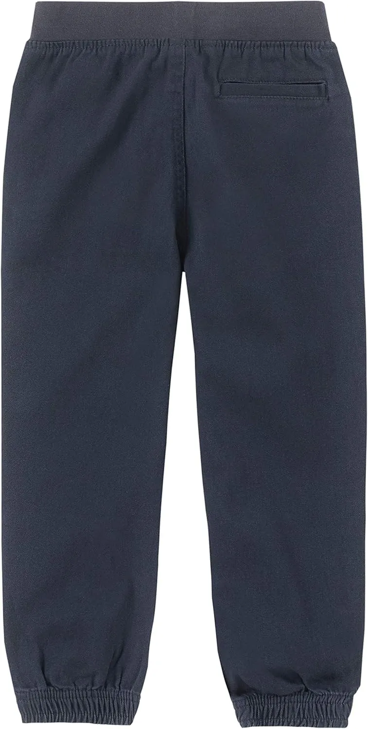 Nautica Boys' School Uniform Jogger Pants, Elastic Waistband with Drawstring Closure, Stretch Twill Fabric