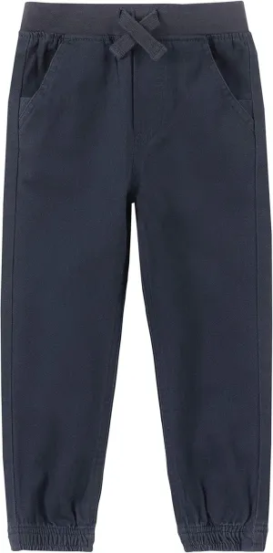Nautica Boys' School Uniform Jogger Pants, Elastic Waistband with Drawstring Closure, Stretch Twill Fabric
