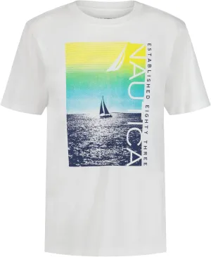 Nautica Boys' Short Sleeve Graphic Crew Neck T-Shirt, Soft, Comfortable, Relaxed Fit