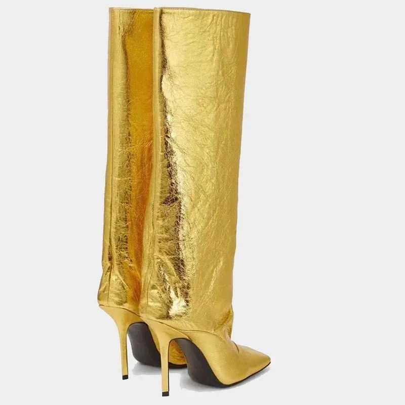Pre Order:  Square Toe Stiletto Knee Boots