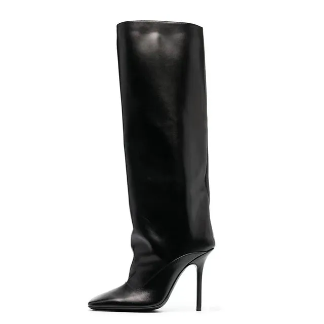 Pre Order:  Square Toe Stiletto Knee Boots