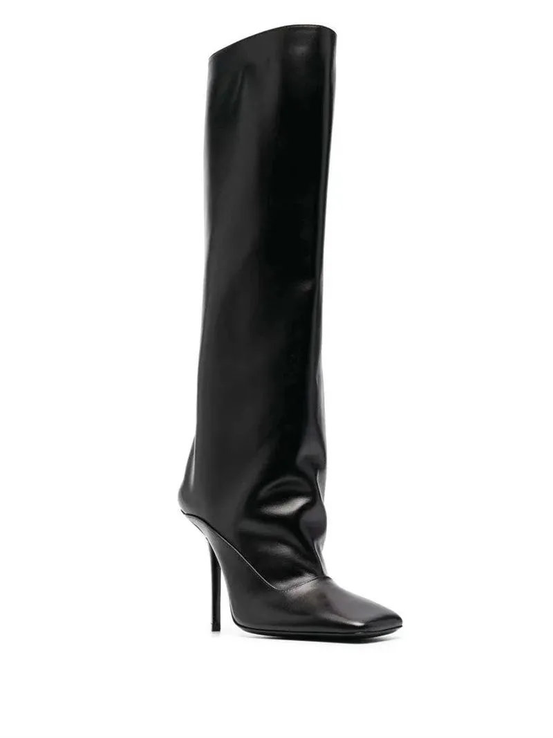 Pre Order:  Square Toe Stiletto Knee Boots