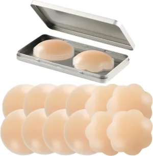Premillow Sticky Bra  Nipple Covers 6 Pairs Reusable Silicone Nipple Stickers Beige