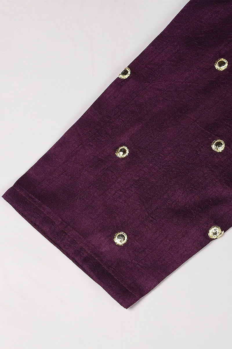 Purple Embroidered Kurta