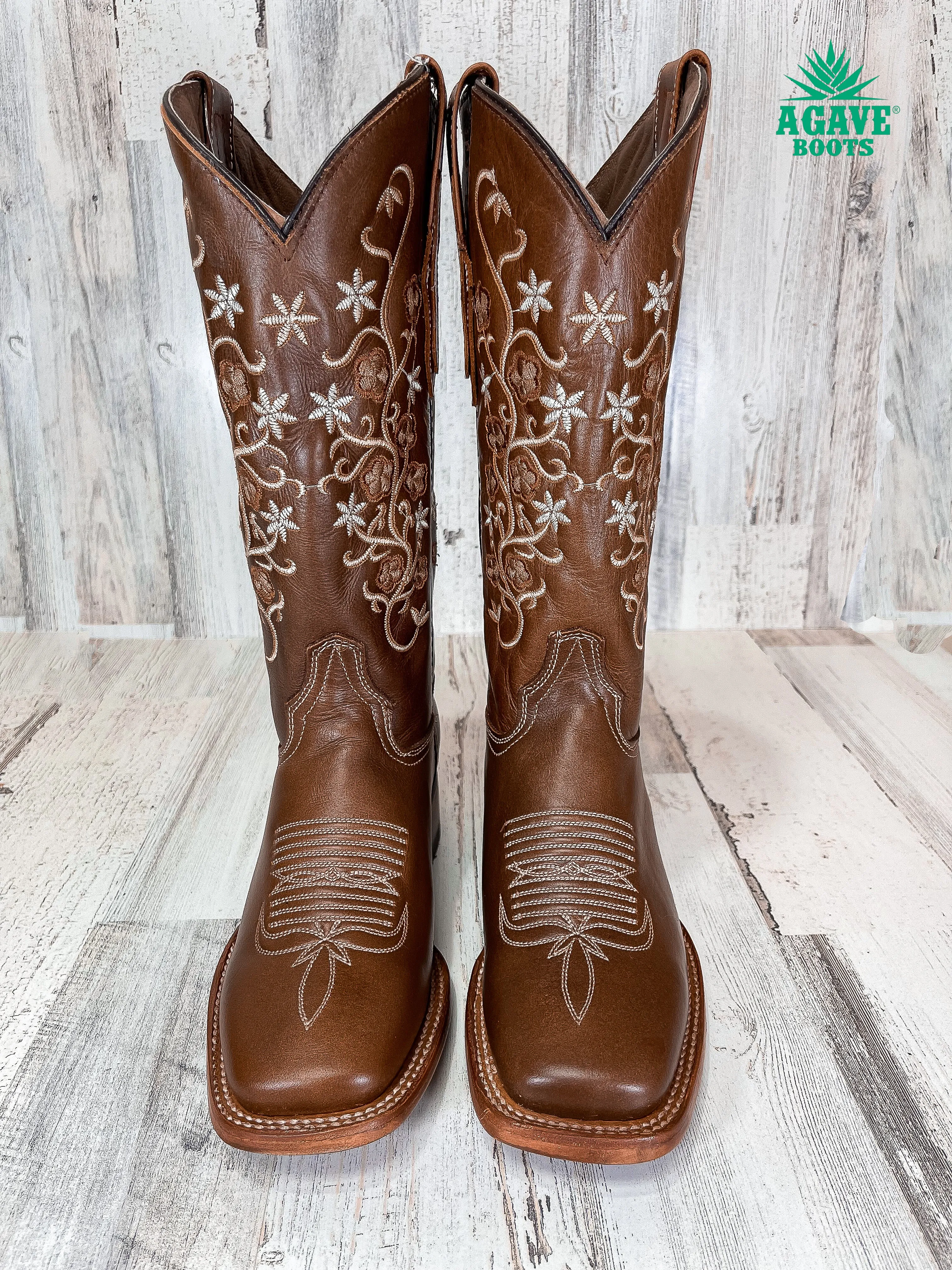 "JAZMIN" BROWN | WOMEN SQUARE TOE BOOTS