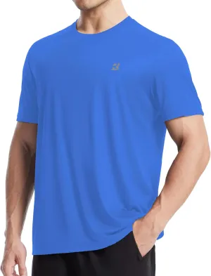 Roadbox Men's Workout Shirts Short Sleeve, Quick Dry Athletic Running T-Shirt, UPF 50  UV Sun Protection Sports Gym Tee Tops