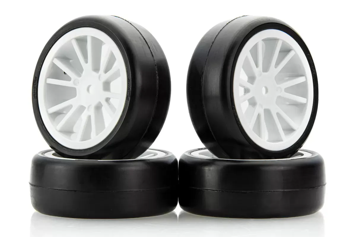 Solaris 28J Pre Glued High Performance Tyre Set (White Spoke)