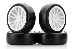 Solaris 28J Pre Glued High Performance Tyre Set (White Spoke)