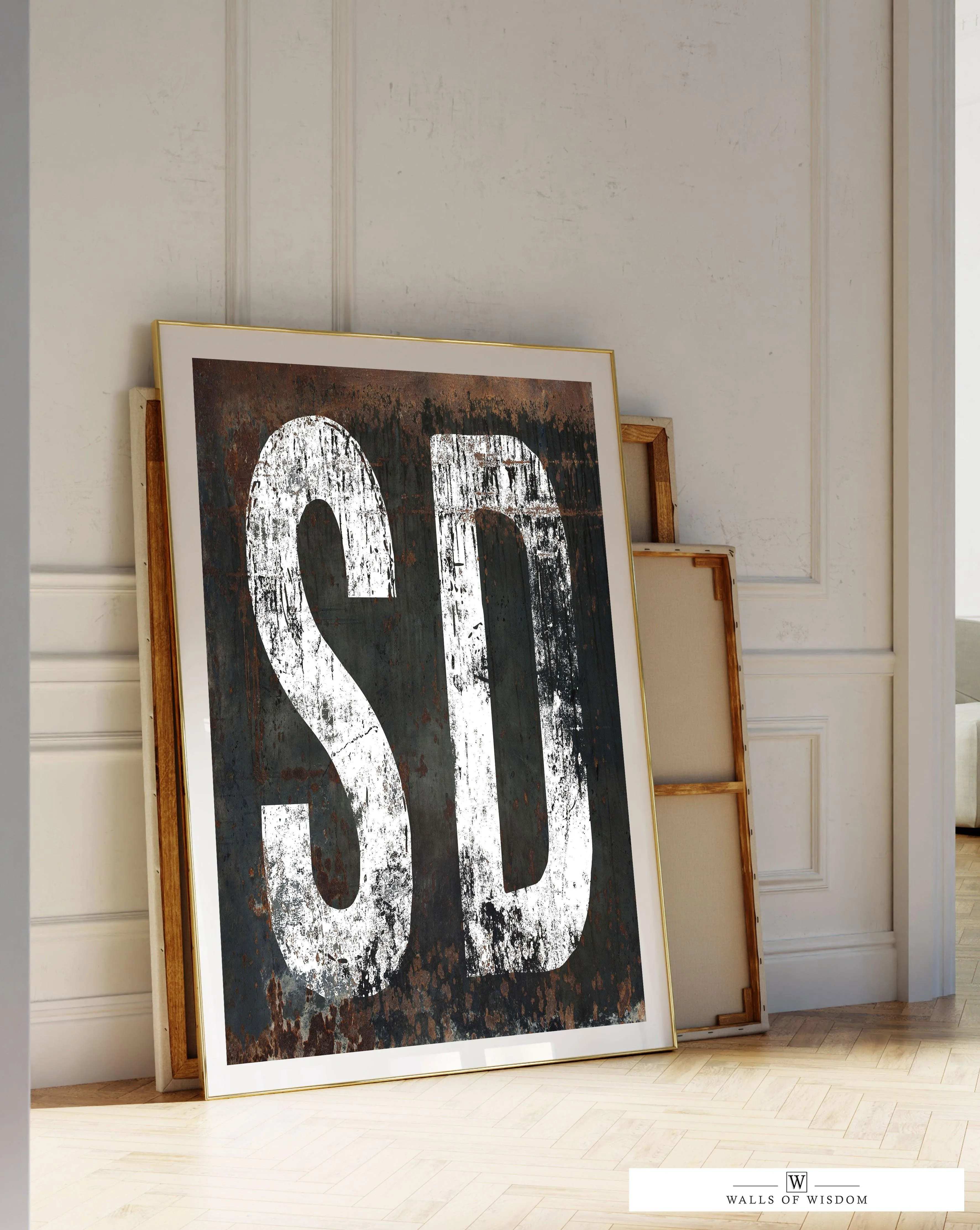 South Dakota Home State Western Poster Print - SD State Sign Rustic Vintage Print Wall Art