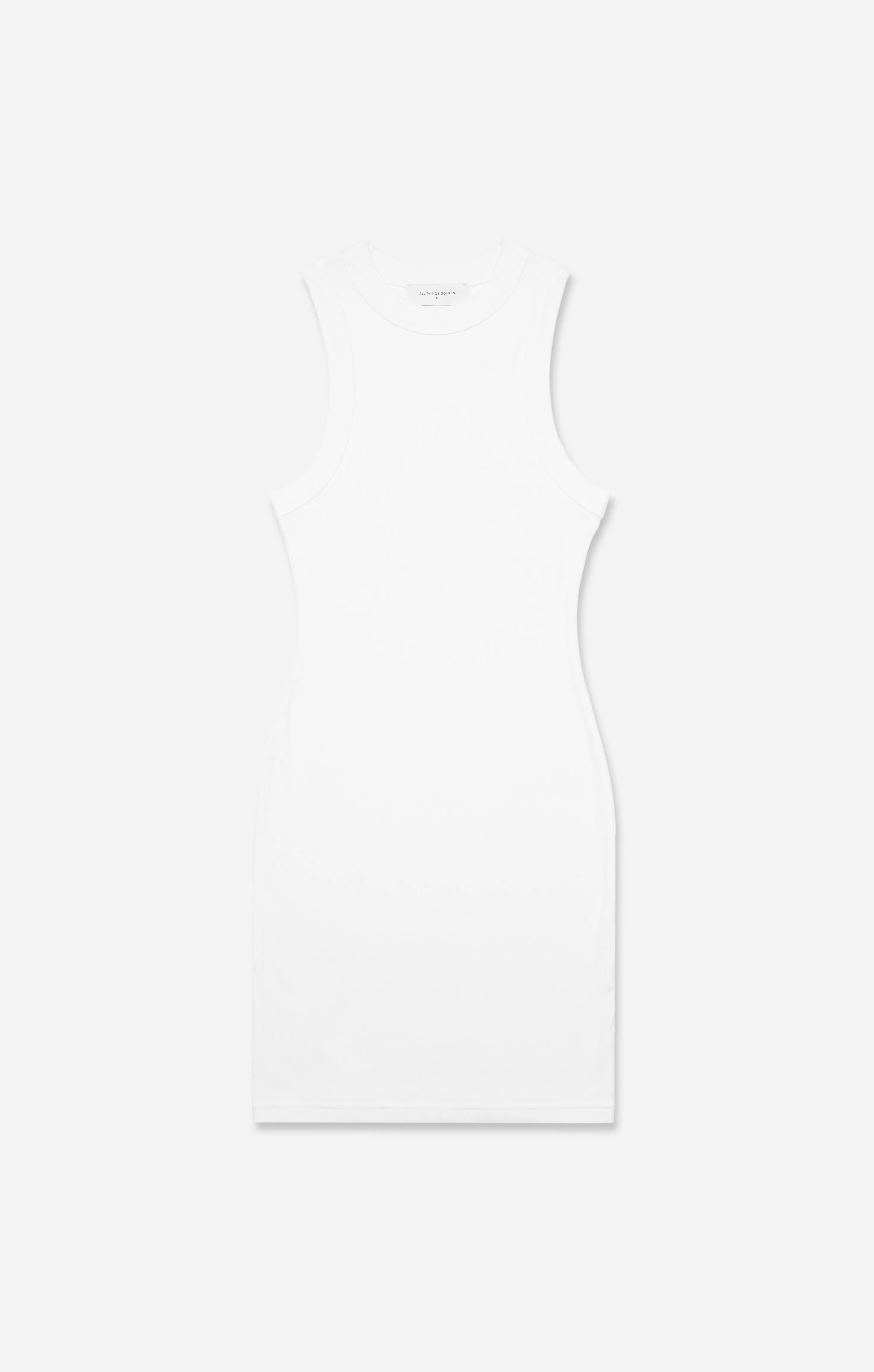 THE LUXE RIB HIGH NECK MINI - WHITE