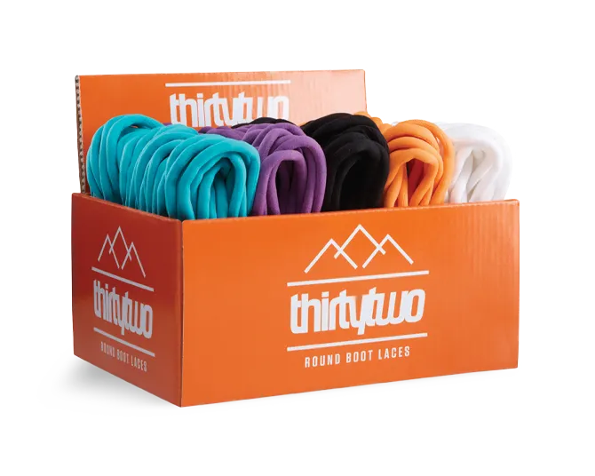 THIRTYTWO SNOWBOARD LACES BOX - ASSORTED COLORS (20 PAIRS)