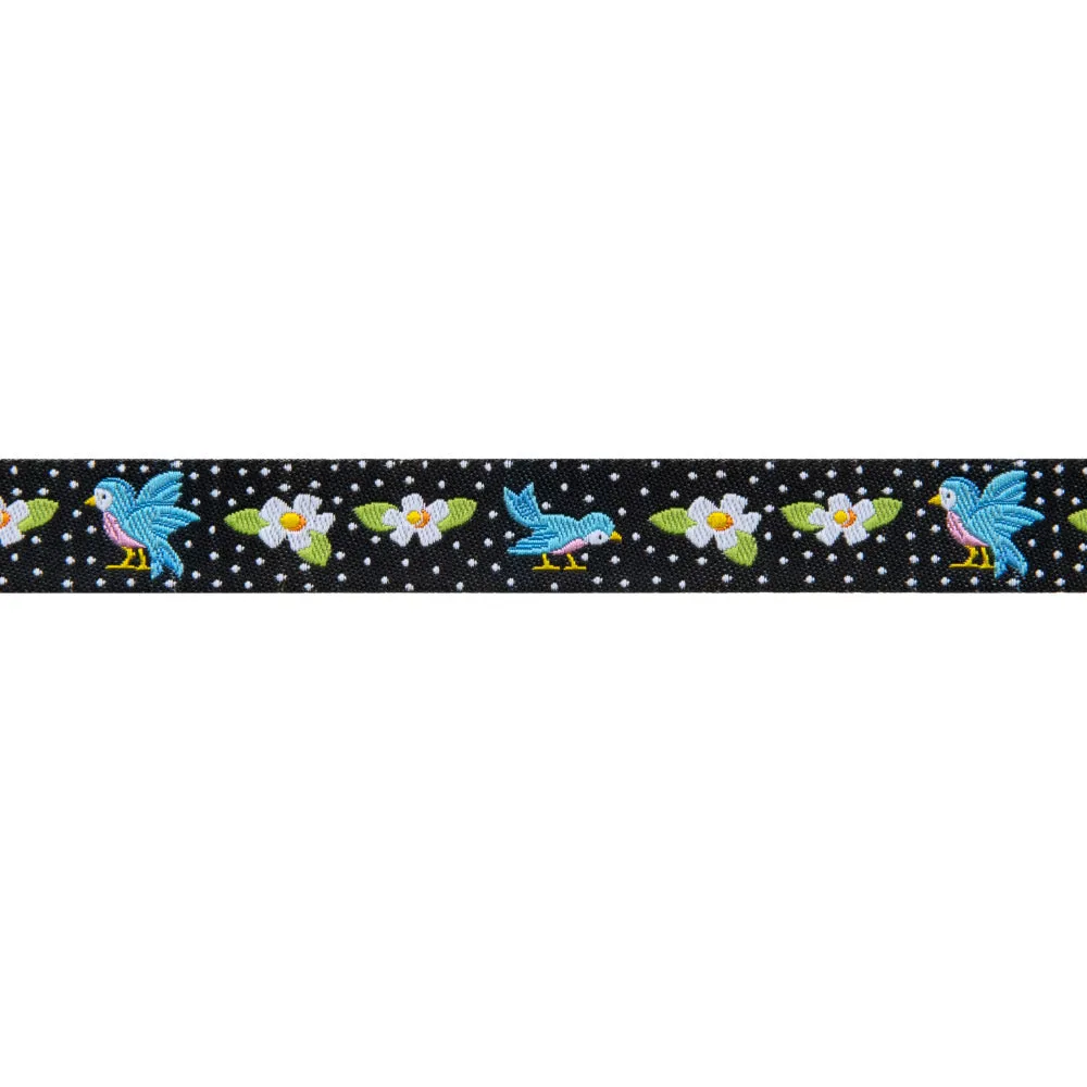 Tiny Blue Bird on dots-Mary Engelbreit -5/8"_ by the yd