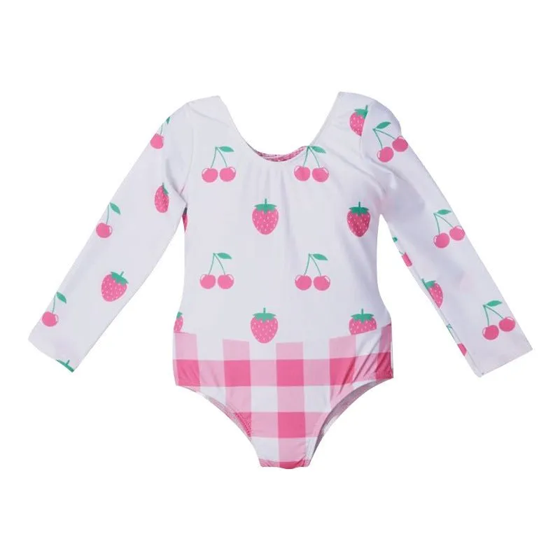 Toddler/Kid Girl Mix Prints Long Sleeve Swimsuit ( 3 Designs)