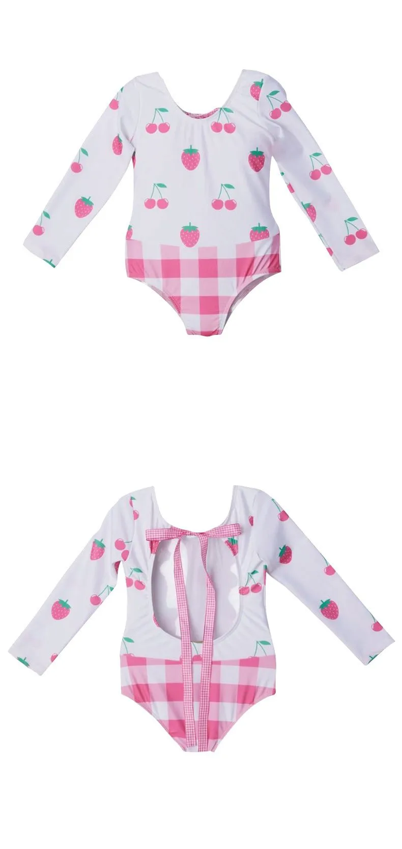 Toddler/Kid Girl Mix Prints Long Sleeve Swimsuit ( 3 Designs)