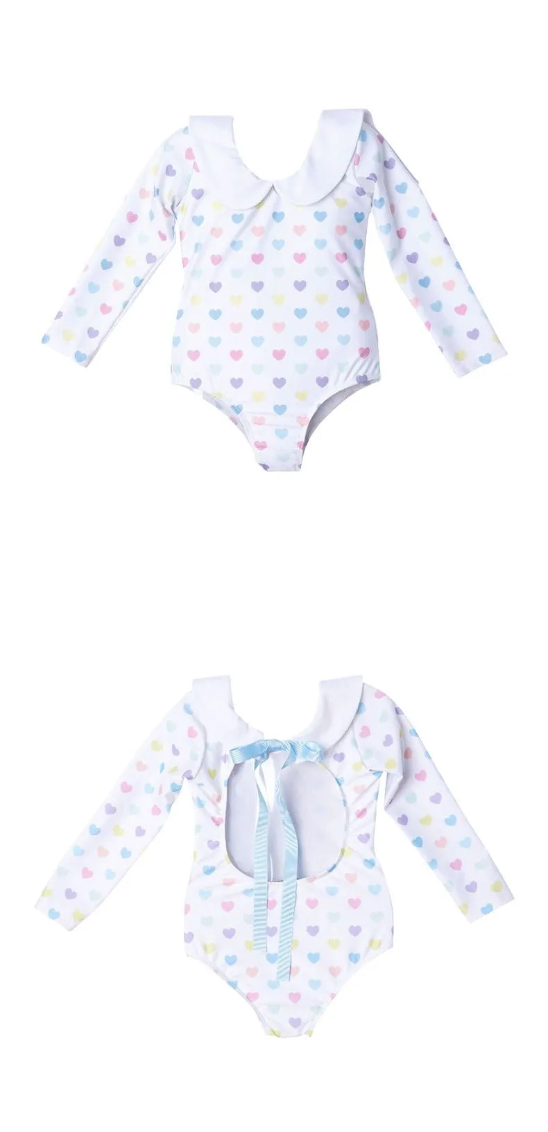 Toddler/Kid Girl Mix Prints Long Sleeve Swimsuit ( 3 Designs)