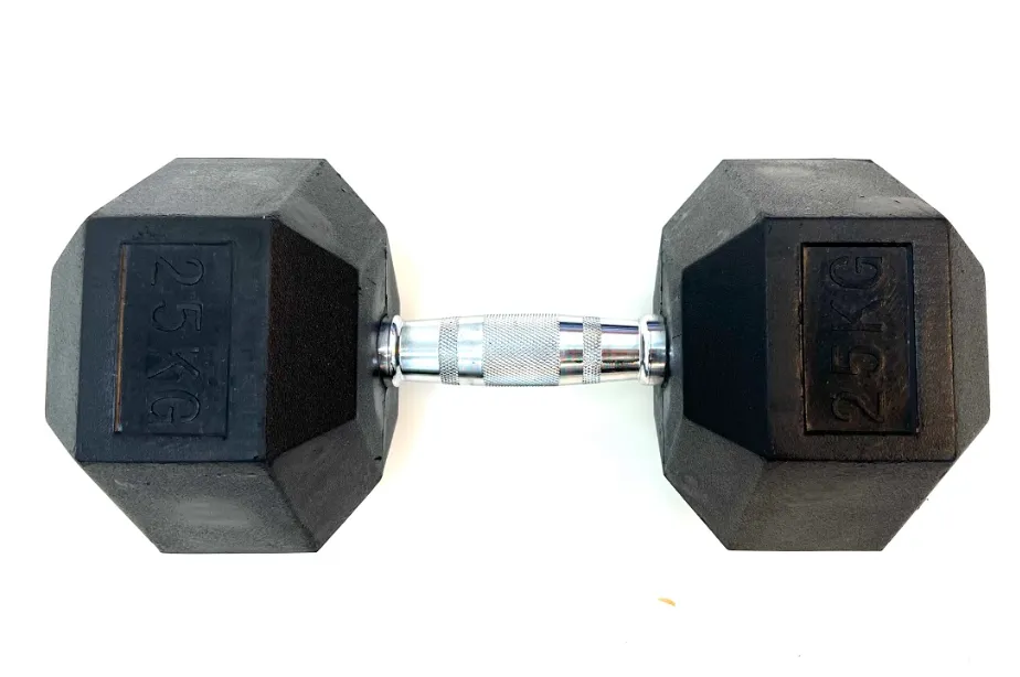 VEO Rubber Hex Dumbbell 25KG