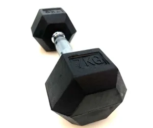 VEO Rubber Hex Dumbbell 7KG