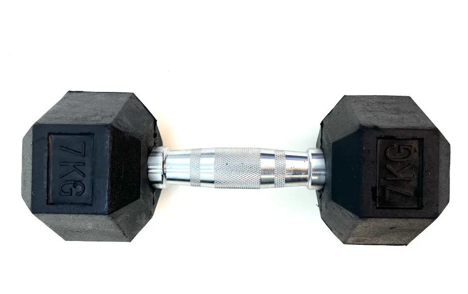 VEO Rubber Hex Dumbbell 7KG