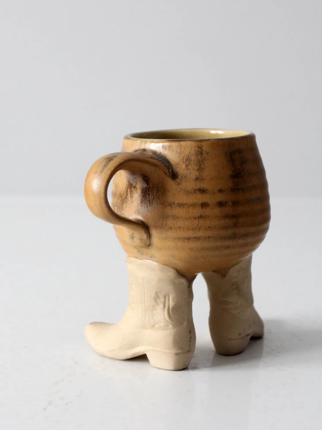 vintage studio pottery cowboy western mug