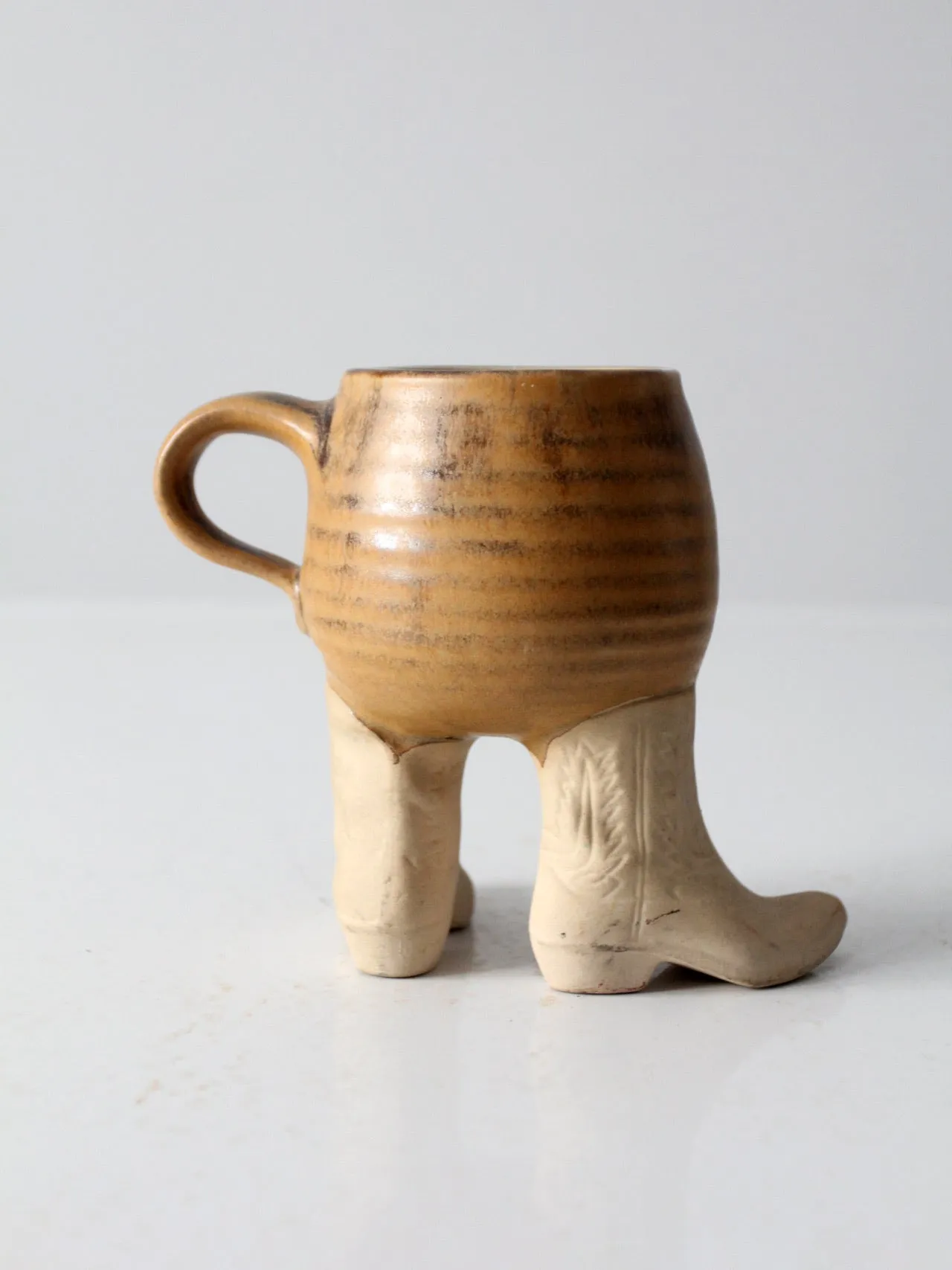 vintage studio pottery cowboy western mug