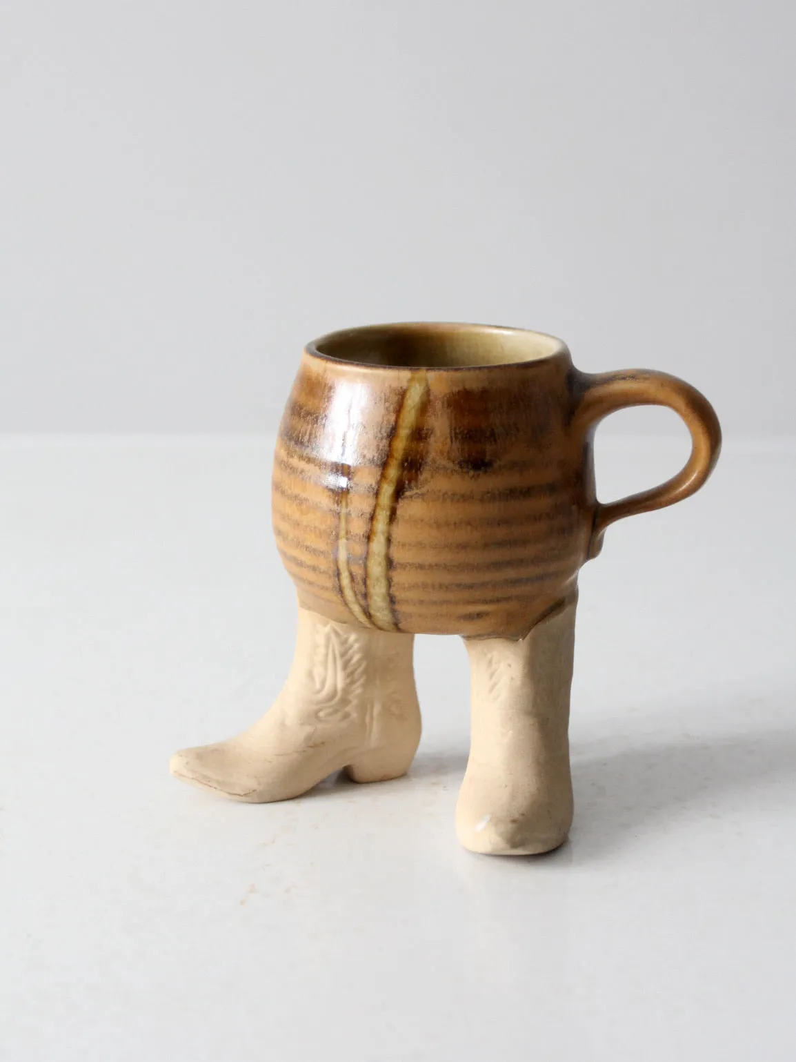 vintage studio pottery cowboy western mug