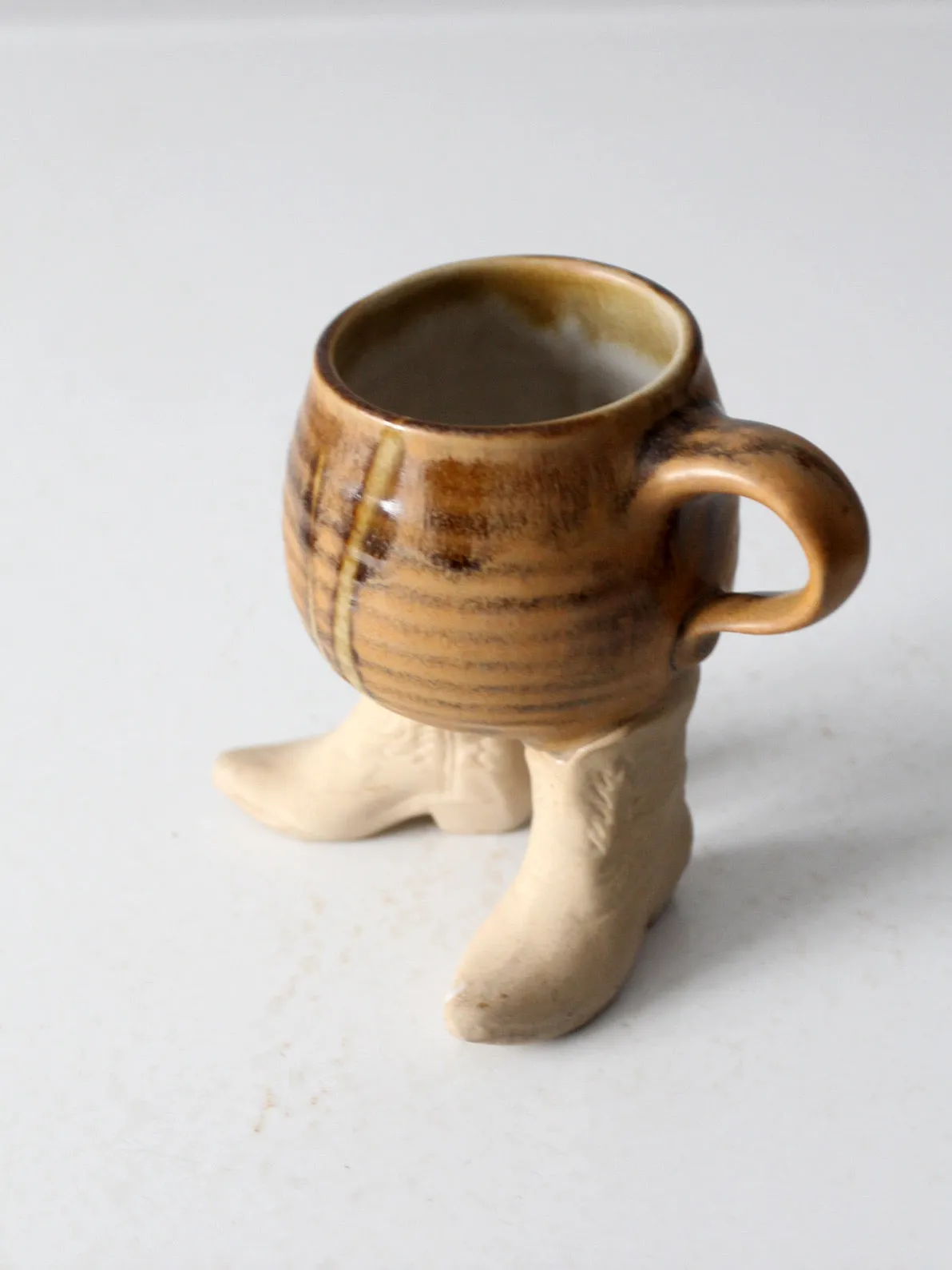 vintage studio pottery cowboy western mug